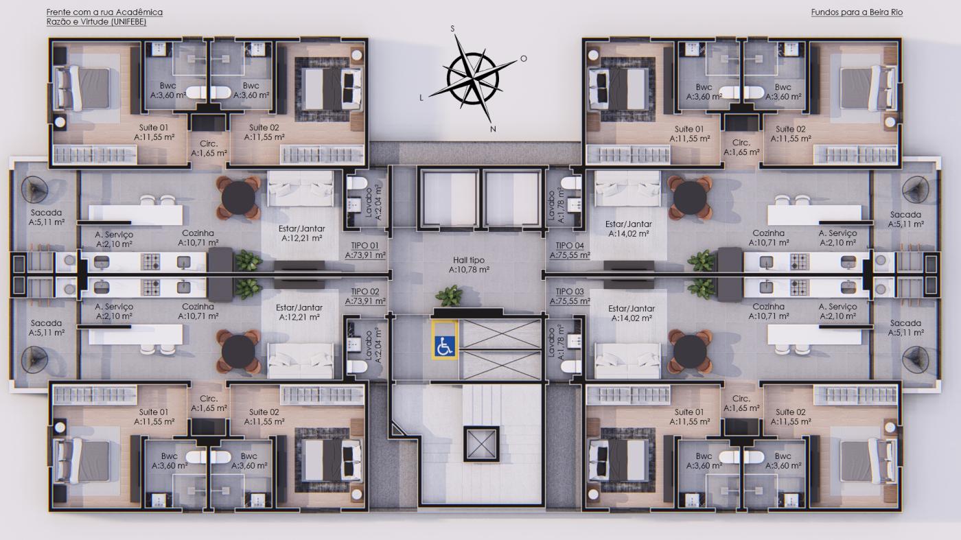 Apartamento de 2 quartos, 75m² no bairro Santa Terezinha, em Brusque | Eu Corretor